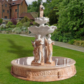 Custom garden decoration stone carved marble lady water fountain statue
